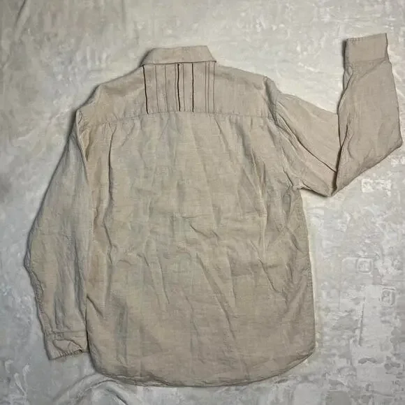 Tommy Bahama Island Soft Linen Shirt Mens M Button Up Long Sleeve Brown Beach - Picture 3 of 8